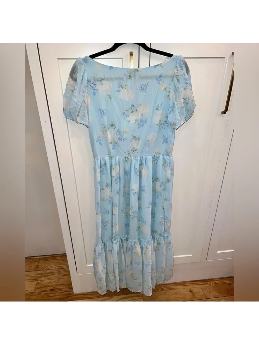 LoveShackFancy Blue Floral Midi Dress - Picture 6 of 8